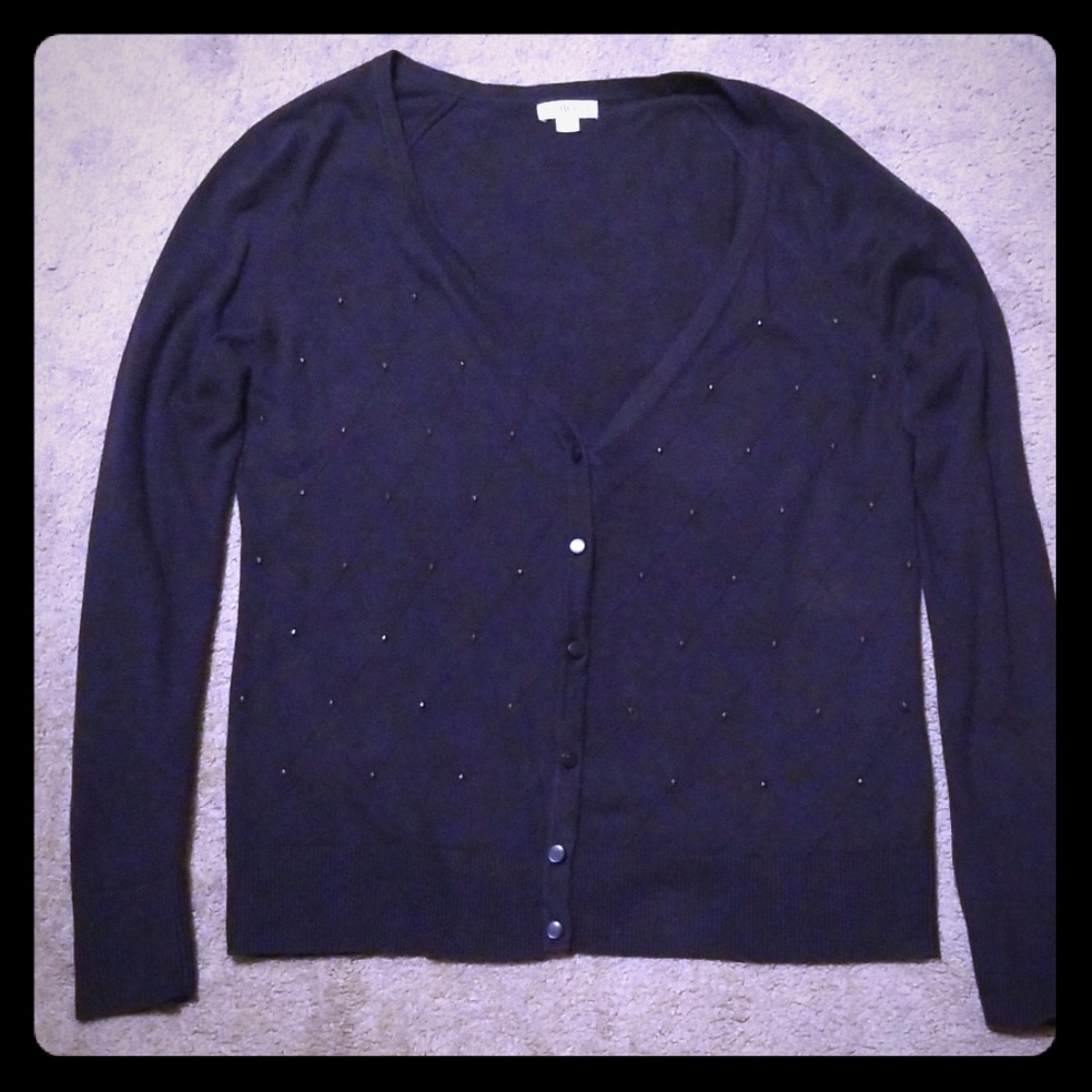 Navy blue cardigan sweater